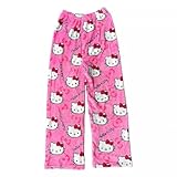 Pyjama, Hose Schlafanzughosen FüR Damen, Lang Flanell Pyjama Hose Cartoon Anime Pyjama Schlafhose Kawaii Pyjamas Schlafanzughose Winter Schlafanzughose (XL-Code, Geeignet für 161–164 cm)