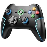 EasySMX Wireless PC Controller Game Controller PC Kabellos Bluetooth Gamepad mit Hall-Trigger&Dual Vibration&Turbo Funktion, kompatibel mitPC/PS3/Switch/Android TV/TV-Box/Handy/Tablet/Laptop – Blau