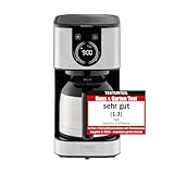 Caso Selection C10- Testurteil Sehr Gut, Thermo Kaffeemaschine mit 1,2 L Thermoskanne, Timer, aus Edelstahl mit Permanentfilter für 10 Tassen, Edelstahl, Schwarz