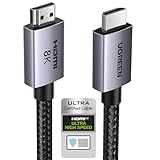 UGREEN HDMI 2.1 Kabel 8K 60Hz 4K 240Hz 165Hz 144Hz 120Hz 48Gbit/s High Speed, HDMI Kabel 2.1 Ultra HD eARC HDR 10+ HDCP Dolby Vision VRR kompatibel mit TV/PS5/PS4/ Xbox-Serie X/Monitor/Laptop(1M)