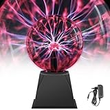 Comely 6 Zoll Magic Plasmalampe, Rotes Licht Plasma Ball Kugel Plasmakugel, Elektrostatische Kugel Berührungsempfindliche Blitzkugel für Kinderzimmer, Feste, Partydekorationen