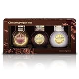 Mozart Sahnelikör Probierset 3 x 50 ml Cream Chocolate, White Chocolate & Dark Chocolate mit belgischer Premiumschokolade