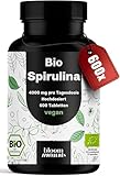 Bio Spirulina Tabletten Hochdosiert - 600 Tabletten - 4000 mg pro Tagesdosis, Spirulina, Vegan & Produziert in Deutschland - Laborgeprüft Aus kontrolliert biologischem Abbau