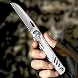 Kleine handliche werkzeug scharfe stahl messer praktische Camping Abriebfest tragbare edc outdoor messer Taschenmesser Klappmesser Einhandmesser multitool mit Flaschenöffner Schere Säge clip, 8 in 1