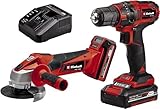 Einhell Maschinen-Set (Werkzeug) TC-TK 18 Li Kit Power X-Change (Lithium-Ionen, Bohrschrauber TC-CD 18/35 Li + Winkelschleifer TC-AG 18/115 Li, inkl. 1,5 Ah und 3,0 Ah Akku)