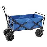 Faltbarer Campingwagen, tragbarer Mehrzweckwagen auf Rädern, Offroad-Transport-Bollerwagen für den Außenbereich, belastbar