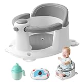 Badewannensitz Baby ab 6 Monate Rutschfester Baby Badewannensitz mit 4 starken Saugnäpfen ergonomischer Badesitz Baby für Dusche oder Badewanne(grau)