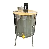 WRJAHCG Honigschleuder Elektrisch 6 Rahmen, 304 Edelstahl Honey Extractor, mit Acryl Transparenter Abdeckung und Edelstahlhalterung, für Imker und Bienenzüchter Zubehör,6 Frame