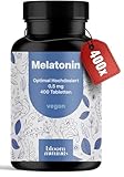 Melatonin Tabletten - 400 Stück mit 0,5mg bioaktives Melatonin pro Tablette, optimal hochdosiert - vegan und produziert in Deutschland