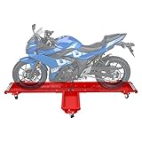 Motorrad Rangierhilfe, Profi Rangierschiene Motorrad Motorradständer Max Tragfähigkeit 567Kg mit 5 Rollen, Rangierer Schiene für Geländewagen und Motorräder bis 20cm Reifenbreit