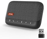 Nuroum A15 Bluetooth Konferenzlautsprecher mit 4 Mikrofonen, 3m 360° Spracherkennung, Rauschunterdrückung, Anschluss per Bluetooth/Dongle/USB-A/C, Kompatibel mit Teams/Zoom für Büro/Home-Office, grau