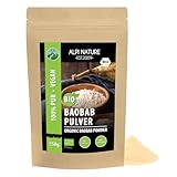 BIO Baobab Pulver (250g), Bio Baobabpulver aus kontrolliert biologischem Anbau, glutenfrei, laktosefrei, laborgeprüft, vegan, Affenbrotbaum 100% naturrein