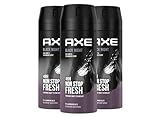 Axe Bodyspray Black Night Deo ohne Aluminium sorgt 48 Stunden lang für effektiven Schutz vor Körpergeruch 3x 150 ml
