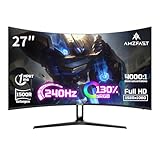 Amzfast Cured Monitor 27 Zoll 240Hz, VA Panel,FHD (1920x1080) Monitor, MPRT 1MS, Gaming Monitor 1500R, PC Bildschirm mit Lautsprecher, DP 1.4 HDMI 2.1