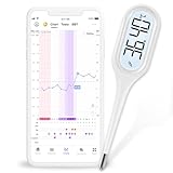 Easy@Home Basalthermometer zur Zykluskontrolle: Basaltemperatur Thermometer Kinderwunsch Fruchtbarkeitsthermometer für Fruchtbarkeit- und Eisprung-Tracking & Fiebererkennung mit Premom APP