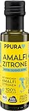 PPURA Bio Natives Olivenöl Extra Amalfi Zitrone | Italienisches Oliven Öl mit frischen Amalfi Zitronen | 100% Natürlich, Ohne Zusatzstoffe und Aromen | Kaltgepresst & Lichtgeschützt | 100ml