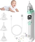 Elektrischer Nasensauger für Kinder, Nasensauger mit einstellbarer Saugstärke, Musikfunktion (Grau, M)