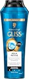 Gliss Shampoo Aqua Revive (250 ml), Haarshampoo mit Hyaluron und Meeresalgen, Feuchtigkeitsshampoo für normales bis trockenes Haar