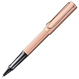 LAMY Lx edler Tintenroller 376 aus Aluminium in der Farbe roségold mit Edelmetallveredelung und Metallclip veredelt, inkl. Tintenrollermine LAMY M 63 Strichbreite M in schwarz und Geschenkverpackung