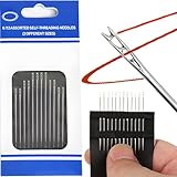Retoo Stopfnadeln Nähnadeln, 12 Nähen Nadeln mit großem Öhr, Selbst Einfädeln, Groß Set Sacknadel Sticknadeln, Stahl Handnadeln, 3 Verschiedene Größen Nadeln, Sticknadeln für DIY Stickerei, Woll