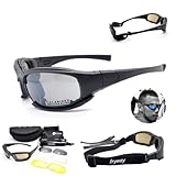 Taktischer Augenschutz, Schutzbrille 4LS, für Herren, Militär-Stil, X7 Polarisierte Sonnenbrille, kugelsicher, Airsoft-Brille, Motorradbrille, Fahrradbrille, POLARIZED MODEL