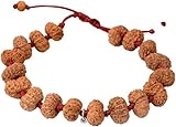 Ganesha Arts 12 Mukhi Surya Armband aus Indonesien/12 Mukhi Rudraksha Java Armband aus rotem Seidenfaden (10 mm), Einheitsgröße, Holz, ohne Edelstein, One Size, Holz, Kein Edelstein