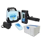 hedue® Rotationslaser Q3 - Rotationslaser selbstnivellierend mit zwei Laserklassen, Baulaser Rotationslaser mit Empfänger E4, Fernbedienung und Ladegerät, im Systainer