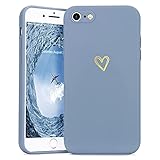 Lafunda Handyhülle Kompatibel mit iPhone 7/8/SE2020 Hülle Mädchen süß Herz Schutzhülle mit Kameraschutz stoßfest Ultra Dünn Silikon Case Bumper Back Cover für iPhone 7/8/SE2020Blau