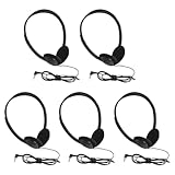 GIWFBQTR 5 Stück Klassenzimmer-Kopfhörer, Kinderkopfhörer, 3,5 mm Audio-Headset für Schüler, Kinder, Kleinkinder, Teenager