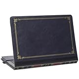 TYTX Kompatibel mit MacBook Air 13 Zoll Hülle Leder 2021 2020 2019 2018 (A2337M1/A2179/A1932), Laptop-Hülle Schutzhülle Vintage Buch Folio Cover, Blau