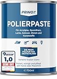 Prinox® 750ml Polierpaste I Politur für Acrylglas, Epoxidharz, Lacke, Gelcoat gfk, Chrom & Kunststoffe I Entfernt Mattierungen & Mikro Kratzer