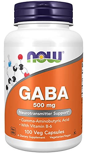 Now Foods, GABA, 500 mg, 100 vegane Kapseln, Laborgeprüft, Vitamin B6, Glutenfrei, Sojafrei, Vegetarisch