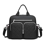 KONO Baby-Wickeltasche, groß, stilvoll, für Mama und Papa, wandelbare Reisetasche mit isolierten Taschen(Schwarz)