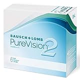 Bausch + Lomb PureVision 2 Monatslinsen, sehr dünne sphärische Kontaktlinsen, weich, 6 Stück / BC 8.6 mm / DIA 14 / -3,50 Dioptrien