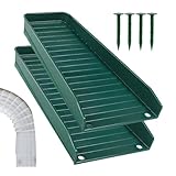 bevog Fallrohr-Spritzschutz, 2 Stück Downspout Extender, Regenrinnen-Downspout Extensions mit 4 Bodennägeln, starker Dachrinnen-Spritzschutz, Umlenker, fixierbar, dekorativer Fallauslaufschutz für