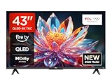 TCL 43T6C 43 Zoll QLED 4K HDR Fernseher, Smart Fire TV mit Dolby Vision & Atmos, HDR10+, Sprachbefehl Funktion & Ask Alexa