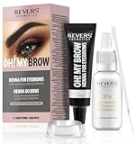 REVERS COSMETICS Augenbrauenfarbe Graphit mit Arganöl und Rizinusöl (Omega 6, Karotin, Vitamine A, E, F) Natürliches Ergebnis, Hält bis zu 4 Wochen, 15+ Anwendungen …