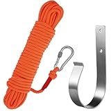 yeeplant 15 m hohles Nylon-Polyester-Rettungsseil mit Federhaken, Feuerrettungsseil, Outdoor-Klettern, Ringboje, Rettungsleine