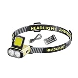 Stirnlampe Wiederaufladbar, USB Camping Stirnlampe für Outdoor, Helles Tragbares Wasserbeständiges Kopflampe für Nacht Camping Wandern Angeln Laufen Notfälle