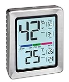 TFA Dostmann EXACTO Digitales Thermo-Hygrometer, 30.5047.54, Luftfeuchtigkeit, Temperatur, gesundes Wohnklima, besonders genau mit Präzisionssensor, L 74 x B 26 (48) x H 90 mm