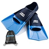 Aqua Speed leichte Trainingsflossen I Herren Erwachsene I Schwimmflossen Training I Kurzflossen Schwimmen I Triathlon Flossen kurz I Wettkampf I + Ultrapower Rucksack I blauIhellblauI02; Gr. 41I42