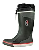 crazy4sailing Damen Herren Segelstiefel Langschaft lang Schnürung Gummistiefel, Schwarz, Größe:43 EU