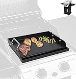 PETKAO Universal-Grillplatte mit flacher Oberseite, Grilleinsätze für Gas/Elektro/Holzkohlegrill/Herd, 43,2 x 33 cm, Bratpfanne für Weber Charbroil Camp Chef Nexgrill Kochpfanne für den Außenbereich