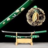 103cm Japanisches Samurai-Schwert,T10 Stahl Klinge mit Tonbrandprozess hinzufügen,reinem Kupfer Handschutz,Holzscheide,Handgeschmiedet Tradition Katana für Geschenke,Sammlungen