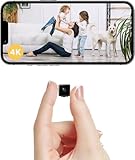 EKJANEPE Mini-Kamera, Nanny-Kamera, Mini-Überwachungskamera, Indoor-Haustier-4K-HD-Wireless-WLAN-Überwachungskamera für den Innenbereich mit Nachtsicht, Bewegungserkennung