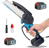 Neue Upgrades Mini Kettensäge ，Mit Akku 11000mAh, 6 Zoll Mini Kettensäge Elektro für Makita, Handkettensäg Elektrisch für Holzschneiden Baumbeschneiden Gartenscheren (2 * 5500mAh Akku) ﻿