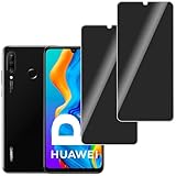 LERINNA 2 Stück für Panzerglas Privatbildschirm für Huawei P30 Lite, Anti-Spy,9H Härte temperglas, Anti-Kratzen, Sichtschutz Schutzfolie für Huawei P30 Lite