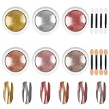 LOPHE Chrome Nail Powder, 6 Stück Glitzer-Nagelpuder-Set, Metallisches, spiegelndes Chrom-Nagelpulver, Holografisches Chrompulver mit Spiegeleffekt， Geeignet für Nagelstudios zum Selbermachen