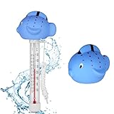 OFFCUP Schwimmende Pool Thermometer, Wasser Temperatur Thermometer, Schwimmende Wasserthermometer, Floating Pool Thermometer Cute Für Swimmingpool, Tubs, Fischteiche & Baby-pool（Blauer Kugelfisch)