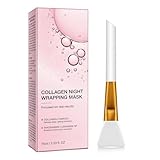 Collagen Night Wrapping Mask, Peel Off Collagen Overnight Mask Face - Deep Hydration for Radiant Skin, Elasticity & Hydration Care, Reduces Sagging & Dullness